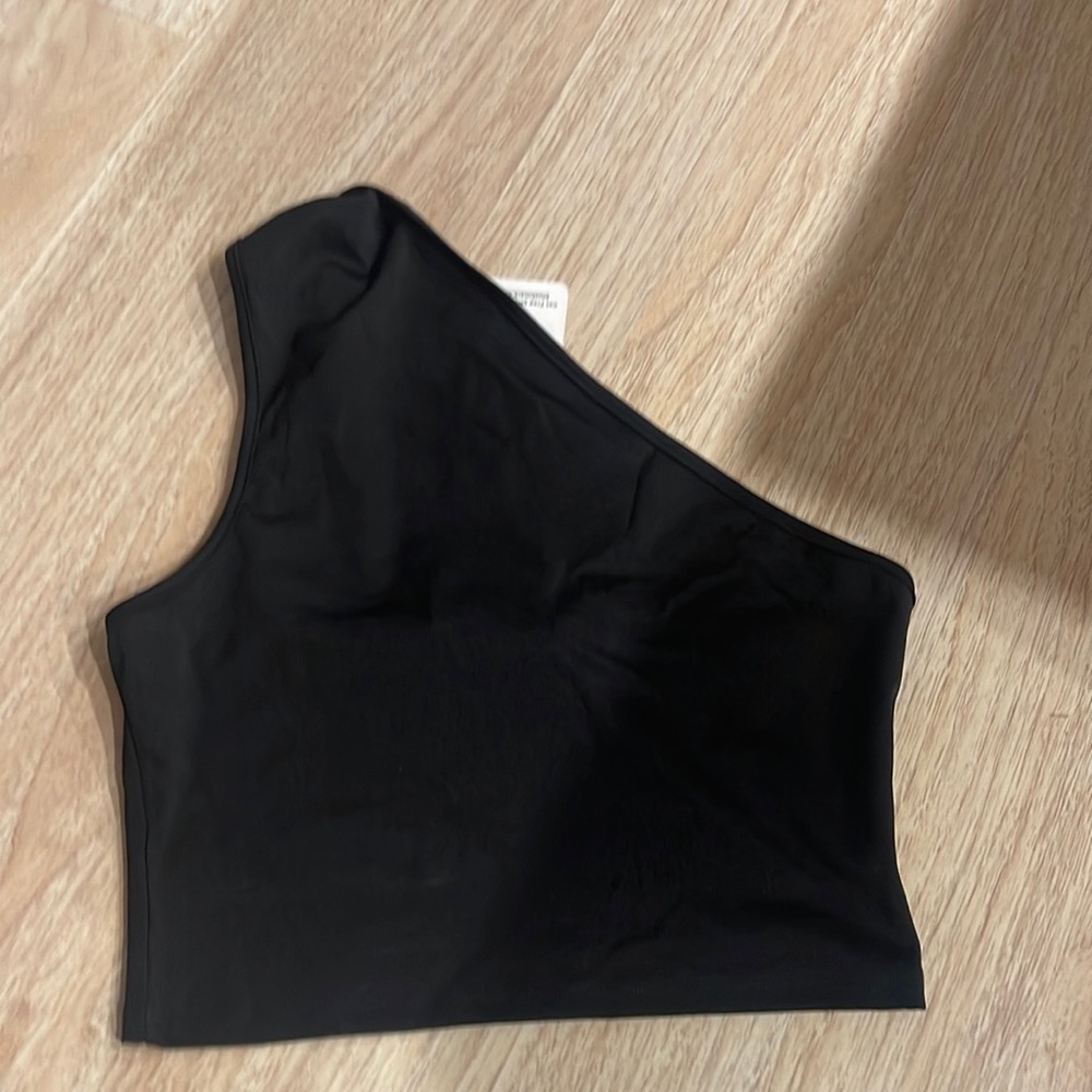 Black one shoulder top